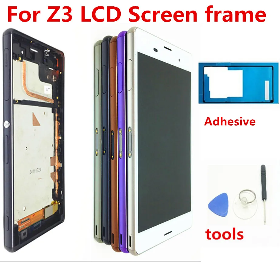 Vente Pour SONY Xperia Z3 Écran D origine 1920x1080 5.2 LCD pour Sony Z3 Affichage Écran Tactile avec Cadre d6603 D6633 D6653 L55T Outils