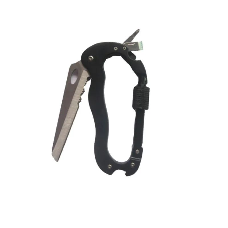 

Multifunctional Carabiner Knife Five-in-One Outdoor Fast Hanging Button Knife Saw EDC Tool D Climbing Button Folding Knife