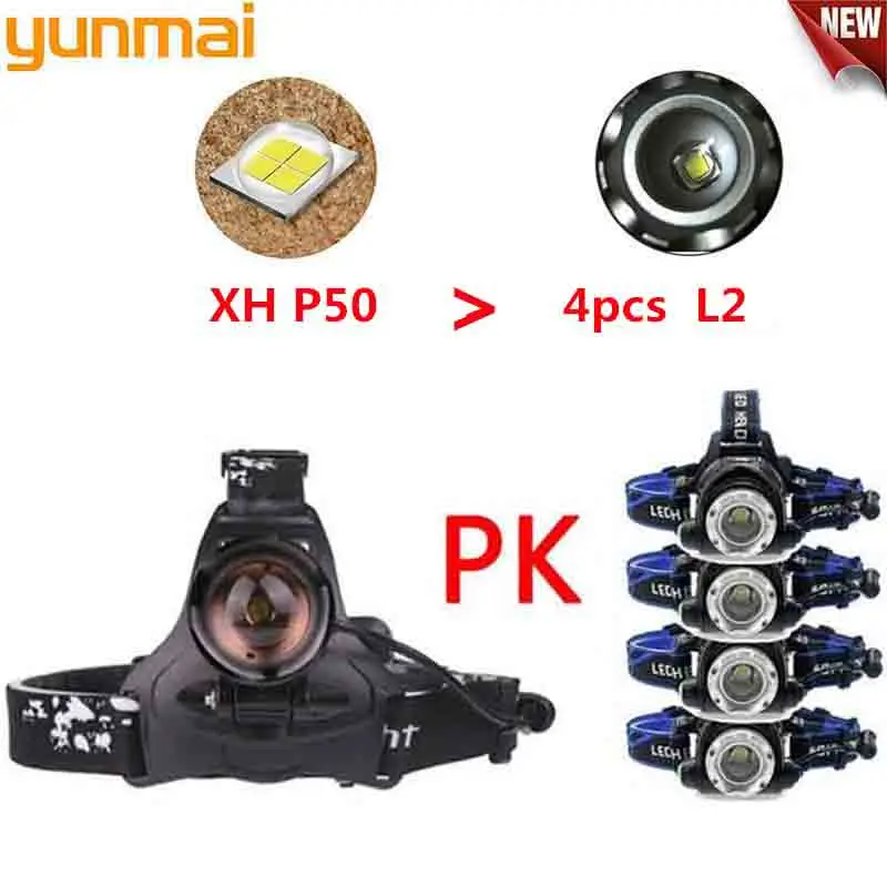 

Zoomable Led Headlamp XHP50 USB Rechargeable headlight flashlight torch Lantern Head light 4 style Lamp Light Use 18650 Battery