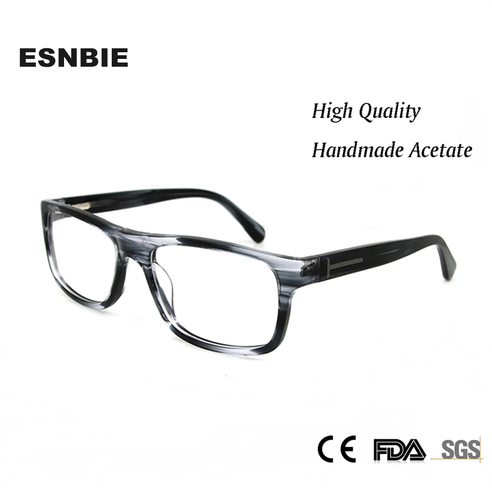 

ESNBIE Acetate Rectangular Nerd Glasses Eye Glasses Frame for Men Clear Glasses Women High Quality Male Spectacle Frames Man