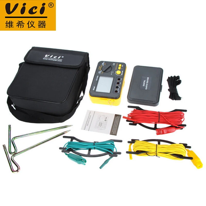 Vici VC4105A цифровой измеритель сопротивления заземления Омметр 2K 200V с ЖК
