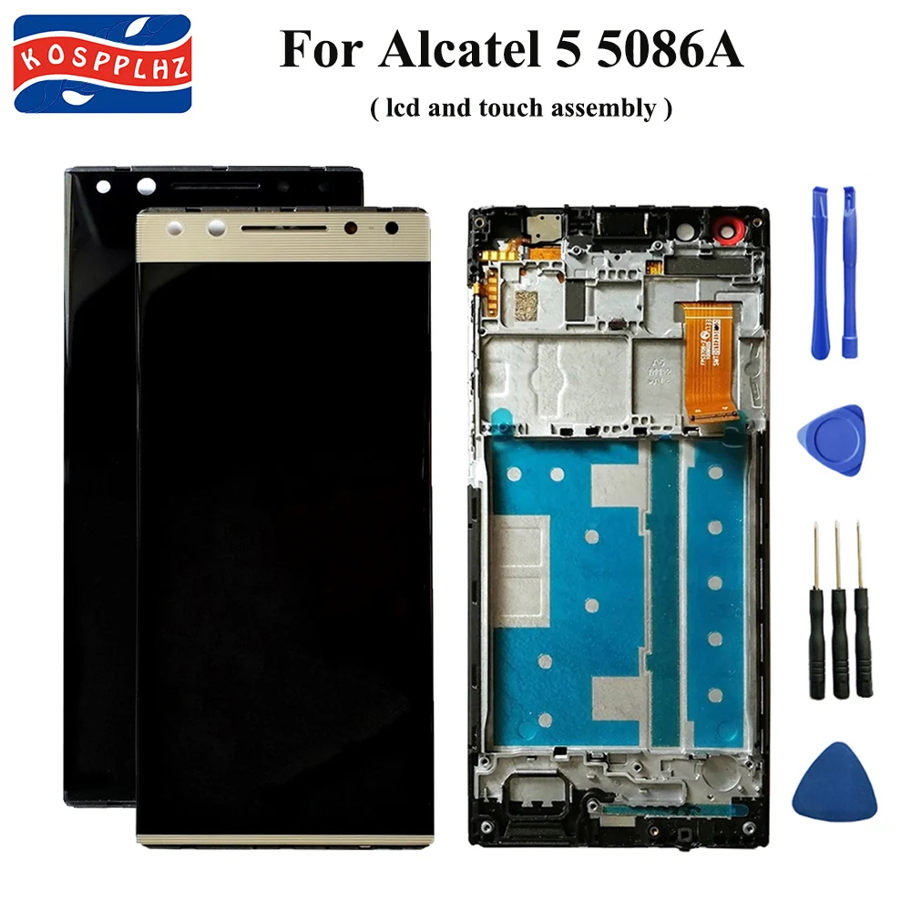 Для Alcatel 5 5086 5086A 5086Y 5086D ЖК-дисплей + сенсорный экран дигитайзер сборка Замена рамы 7