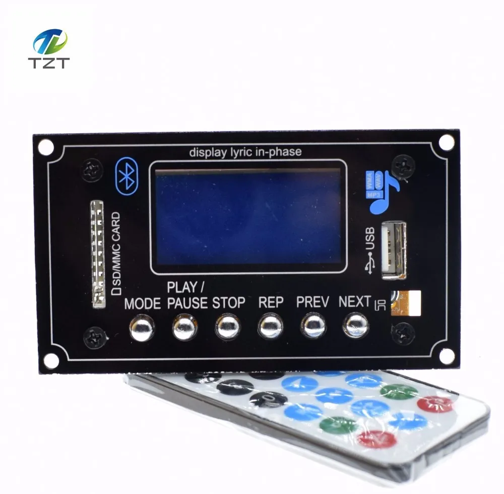 1 шт. 12 В лирическое шоу Bluetooth MP3 декодирующая Плата USB/SD/AUX/FM DIY декодер плата для