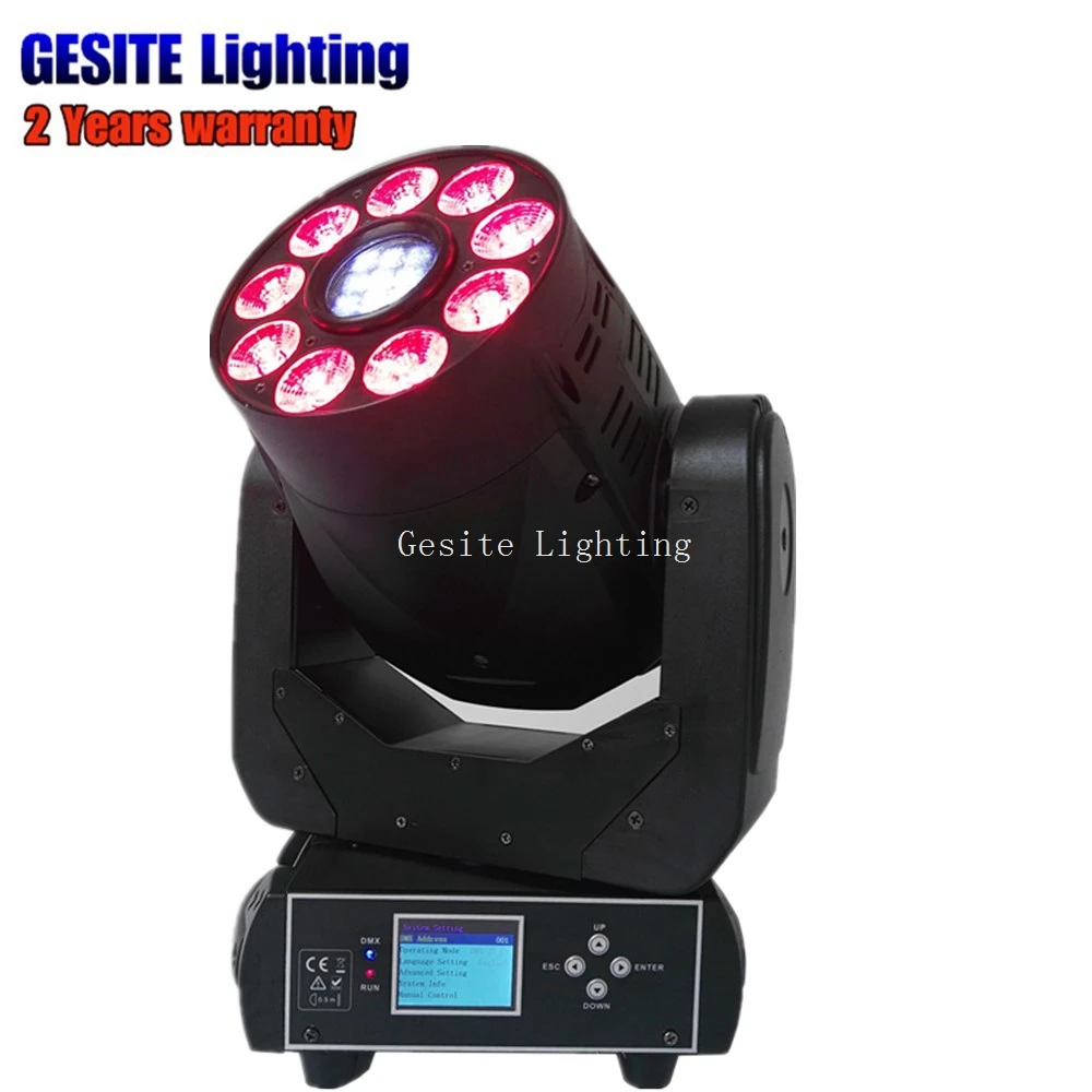 9 шт. 12 Вт RGBWAUV 6in1 LED Wash комбинированный 75 Gobo эффект движущаяся головка точечный