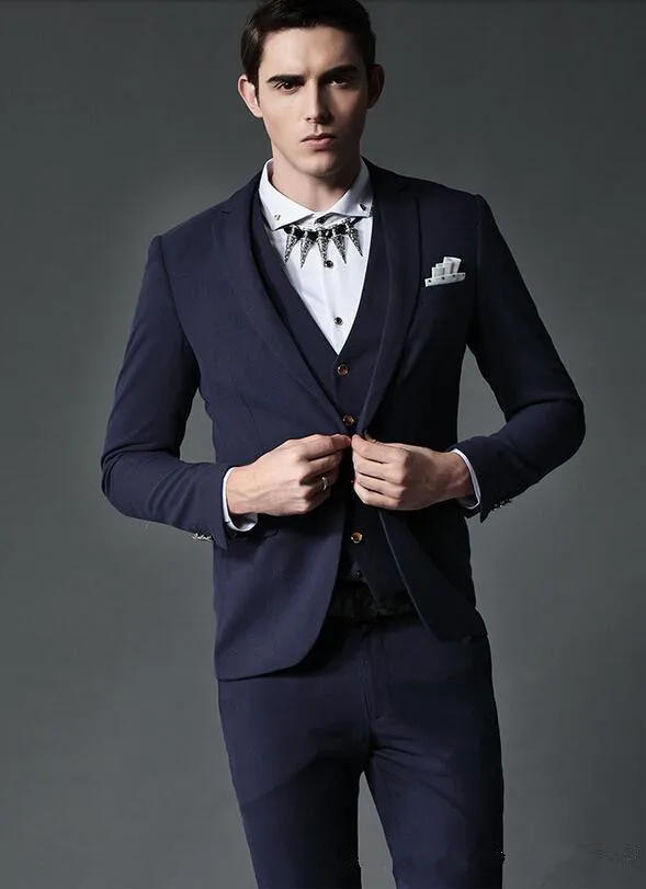 Royal Blue Pria Pakaian Pesta Makan Malam Custom Made Kasual