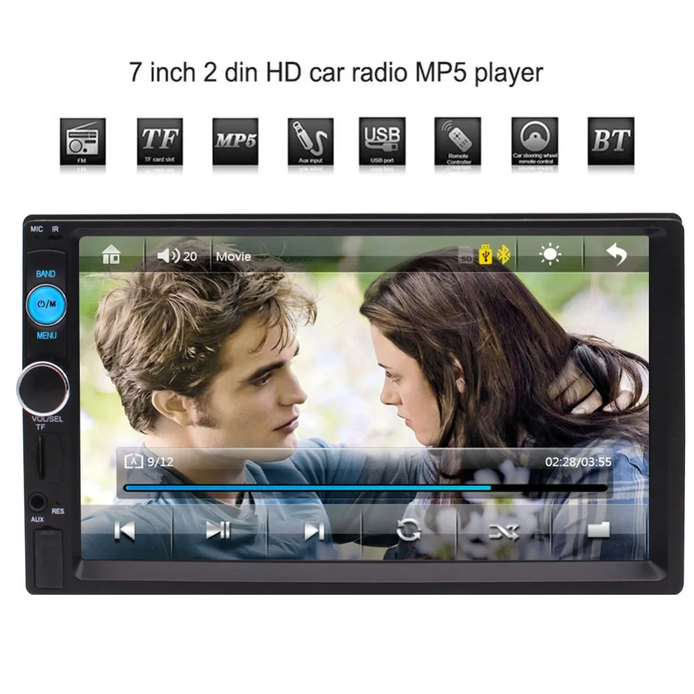 

Stereo MP5 Media Player Support FM radio/USB/SD/1080P Video/Bluetooth/Phone Easy link/AUX-in/Steering wheel Control/Rearview
