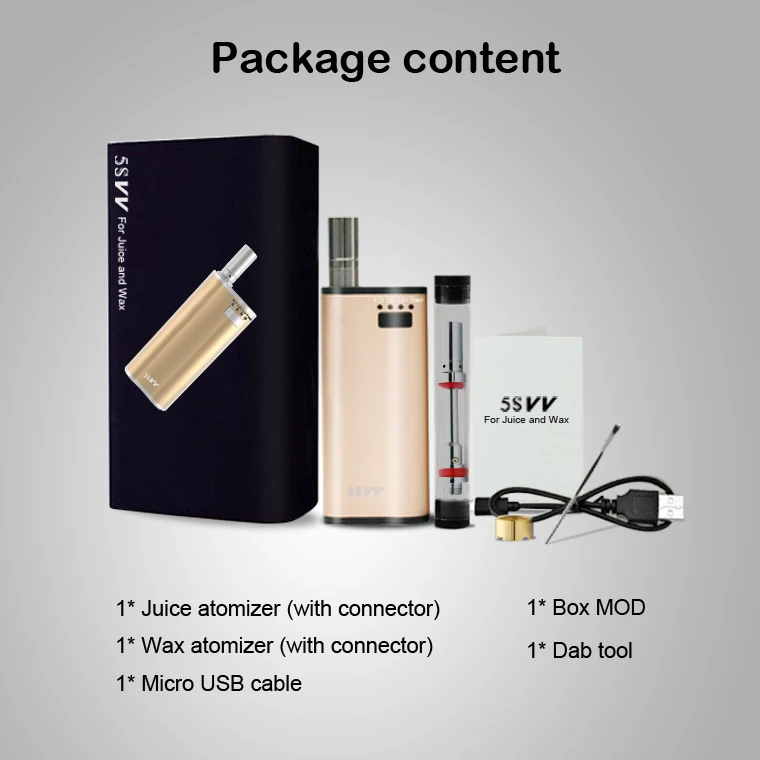 Лучший 2 в 1 mjtech 5S Vv мини мод для электронных сигарет 650 мАч механических Mod электронная сигарета с маслом и воском бак пульверизатора модуль испарит...