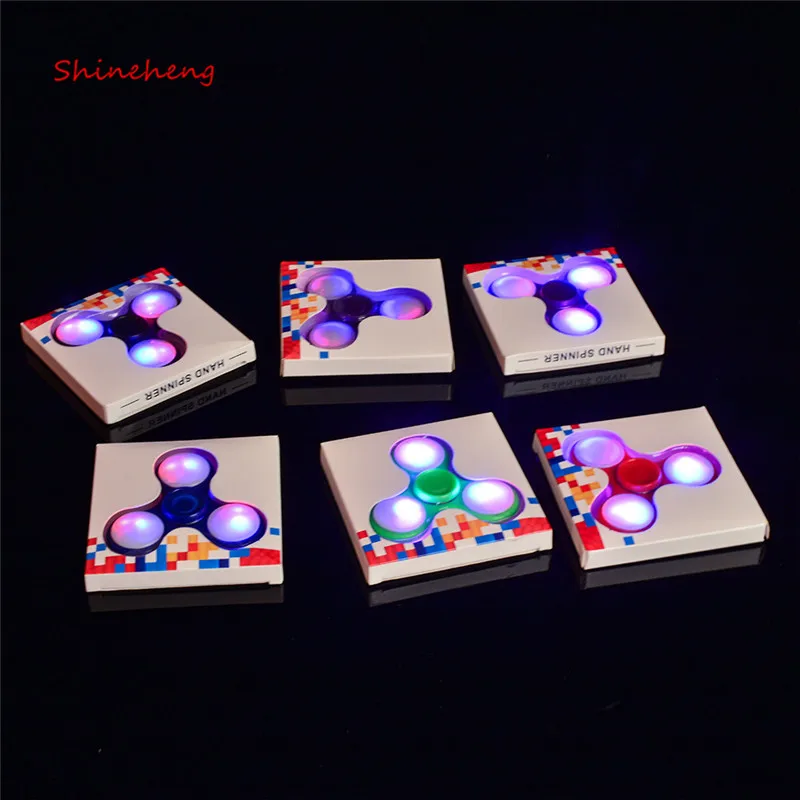 

Shineheng Light Hand Spinner LED Tri Spinner Fidget Toy Plastic for Autism and ADHD Rotation Anti Stress Wheel Toys Stres Spiner