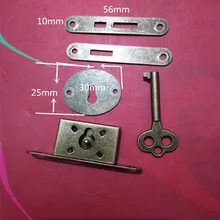 Замок ящика бронзовые засовы застежка пряжка упаковано в деревянную коробку коробки части защелки крюк маленькая Скоба бронзовый замок рога мебели деко