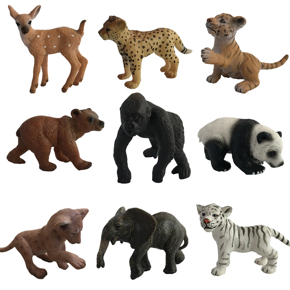 

Hand-made action figures model Simulation of solid zoo toy models Wildlife World Set Orangutan crocodile ostrich Children's gift
