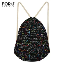 FORUDESIGNS/мужские спортивные Наплечные сумки женский рюкзак математическая формула печати спортивные товары дорожная сумка Портативные Сумки на шнурке