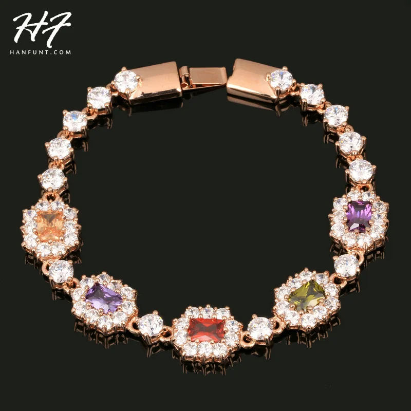 

H139 Noble Luxurious Crystal Bracelet Rose Gold Color Jewelry Made with Genuine Austrian Crystals Wholesale