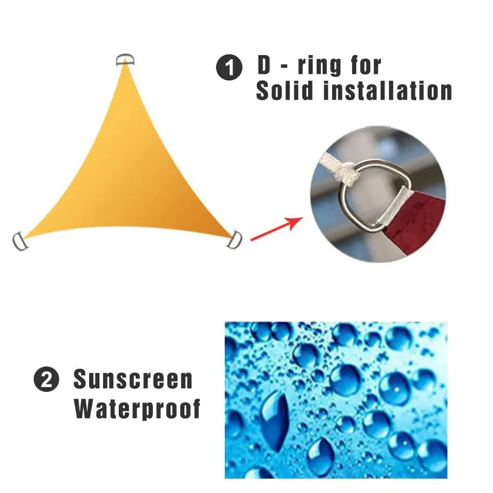 Наружное укрытие от солнца брезент тентовая тень Треугольник Защита от солнца Кемпинг пикника навес сад патио шторы для бассейна брезентовый тент палатка