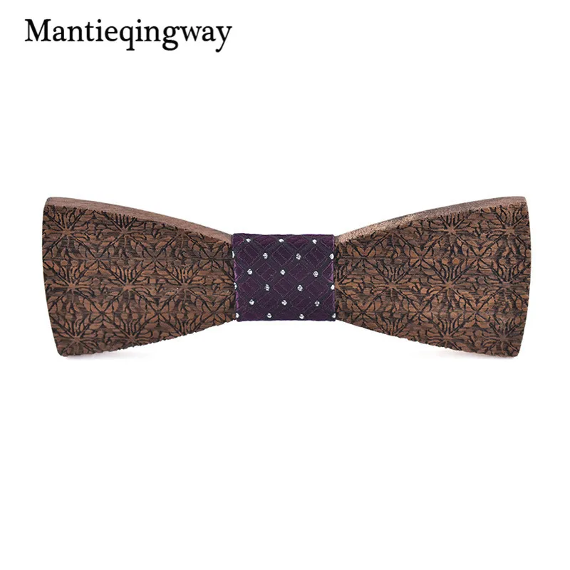 Mantieqingway для взрослых деревянная бабочка для мужчин деревянный Тощий Bowknots Gravatas узкий галстук полиэстер Воротник Галстуки