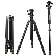 ZOMEI Q666 lightweight Portable Professional Travel Camera Tripod Monopod aluminum Ball Head compact for digital SLR DSLR camera