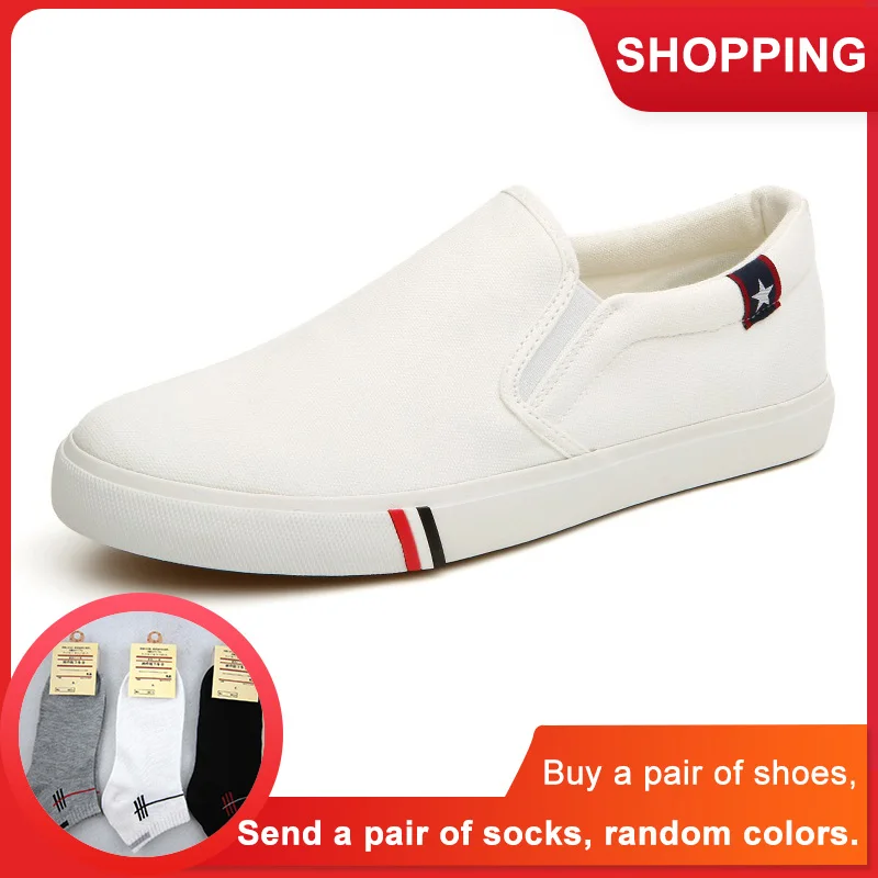 

New Spring Autumn Fashion Men'S Canvas Flat Shoes Korean Version Set Feet Casual Student Breathable Shoes Mens Wholesale
