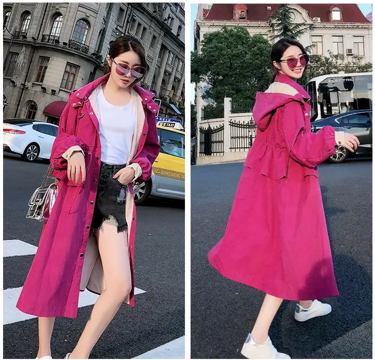 2019 Marque Lâche Nouvelle Surdimensionné Chic Femmes Femme Mode Royaume automne Coupe Automne Trench coat uni Décontracté vent 5qIABB