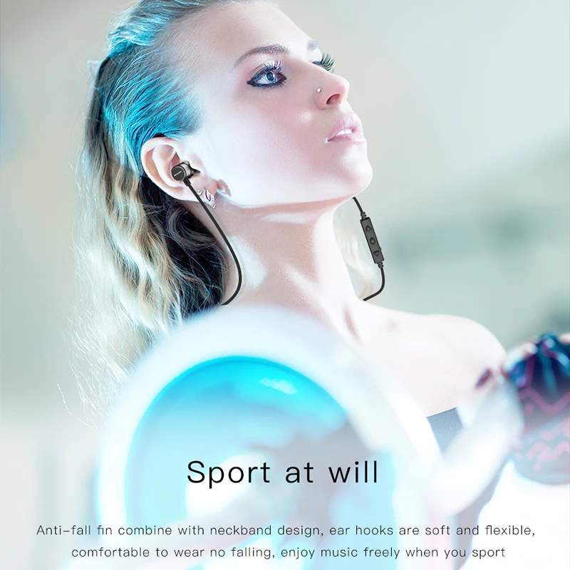 AWEI WT10 Magnetic Bluetooth Earphone Sport Waterproof Wireless Headset Bass Stereo Music Wireless Headphones with microphone