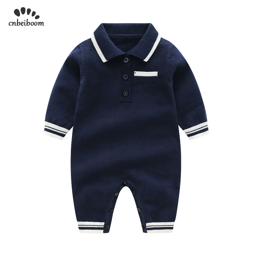 

Infant toddler Baby rompers Boy Knit Romper Little Boys long sleeve Sweater jumpsuits One-Piece polp kids Clothes 2018 newest