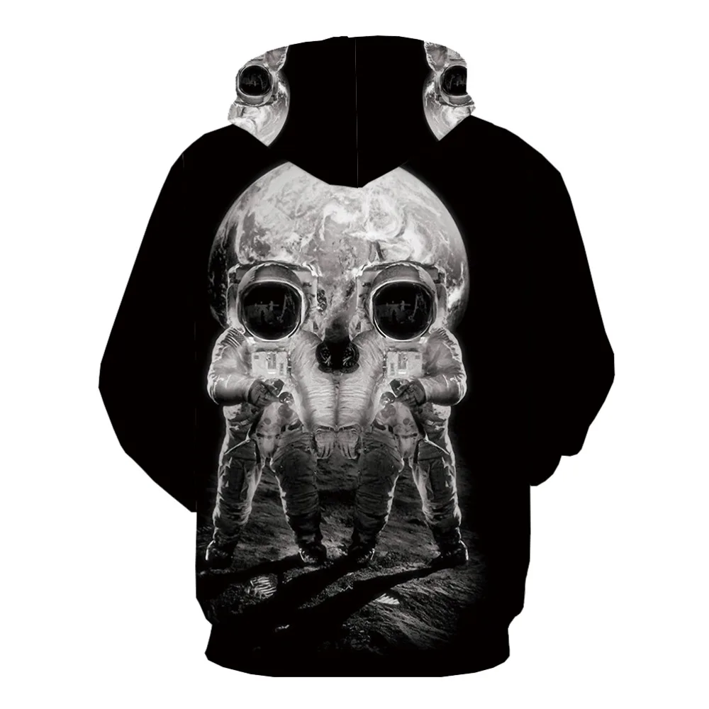 KYKU Brand Skull Hoodie Men Black Hooded Casual Graffiti Hoodie Print Art Sweatshirt Printed Ink Hoody Anime Long Sleeve Funny