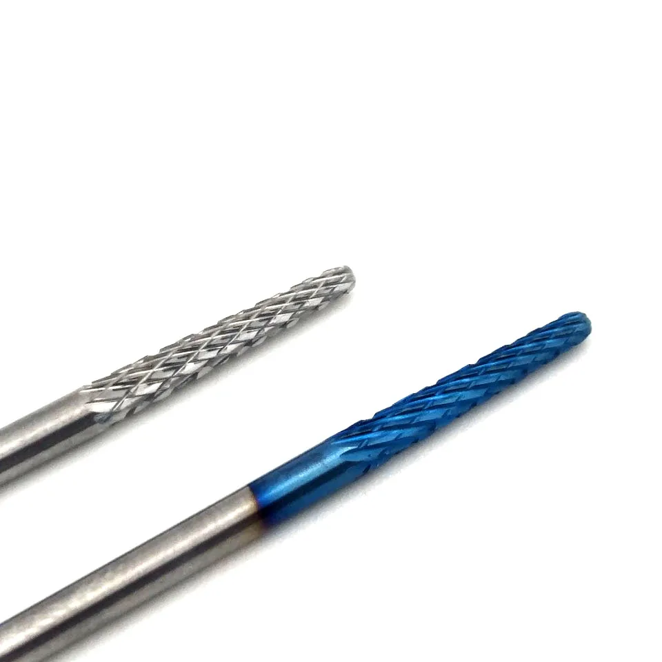 HYTOOS синий Вольфрам Карбид Nail сверло 3/32 &quotповоротный копье биты для Маникюр дрель