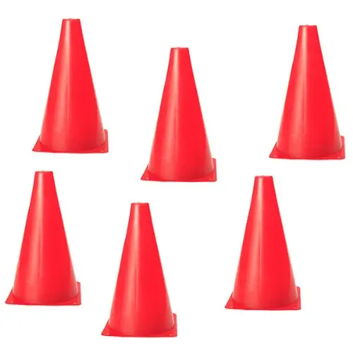 

Super sell 6 PCS Multi-function Safety Agility Cone for Football Soccer Sports Field Practice Drill Marking - Red
