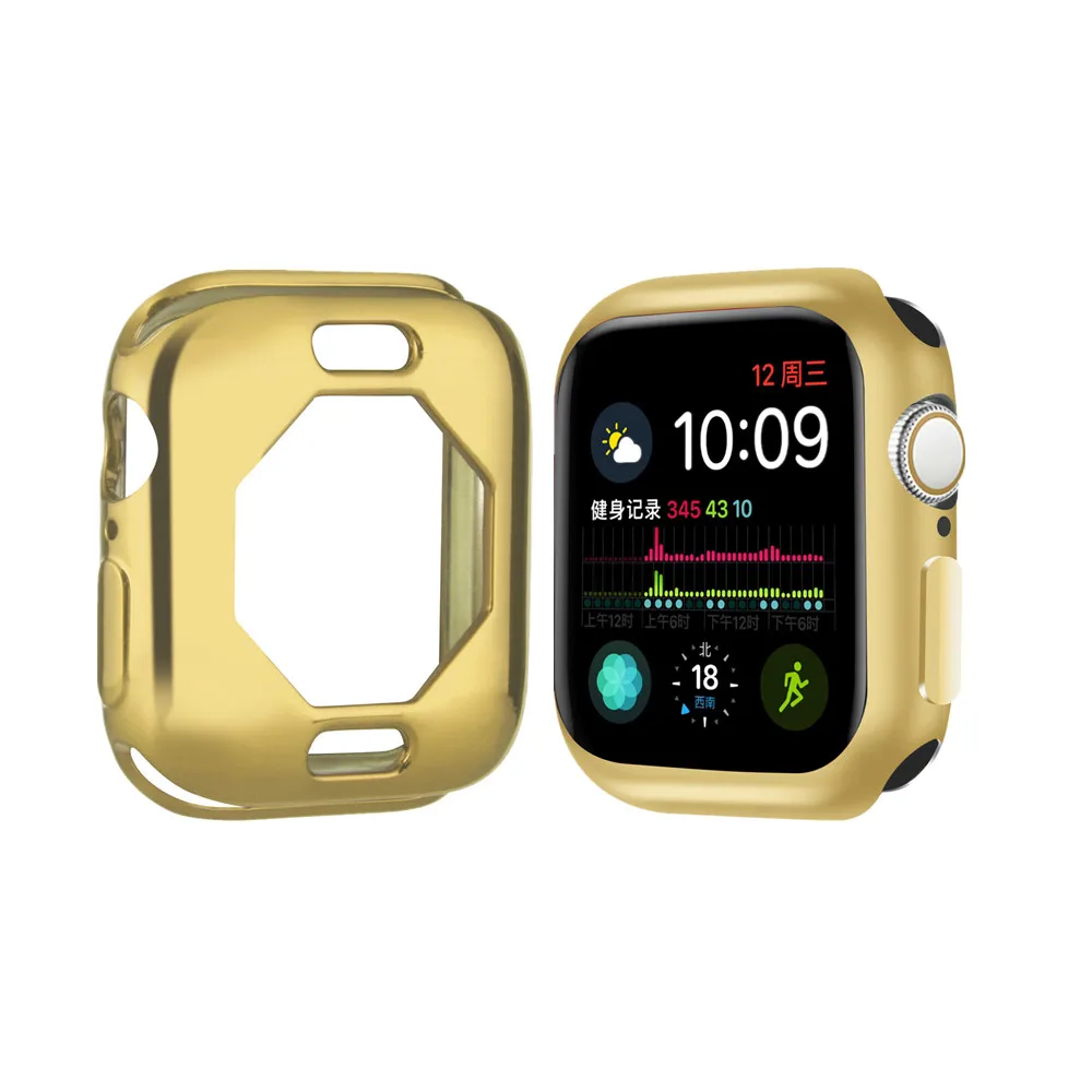 Ультратонкий Мягкий тонкий чехол для часов для Apple Watch Series 5 Series 4 44 мм 40 мм чехол все вокруг тпу защитное покрытие часов аксессуары