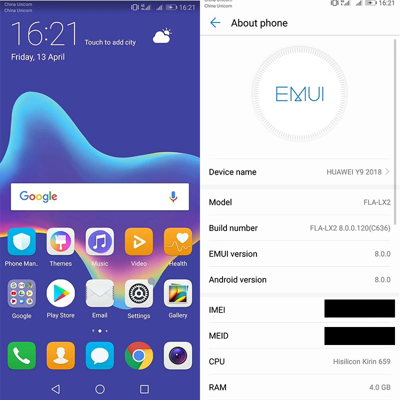 Huawei Y9 2018 Android 8 0 двойная задняя передняя 4 камеры телефон Kirin659 Восьмиядерный FHD