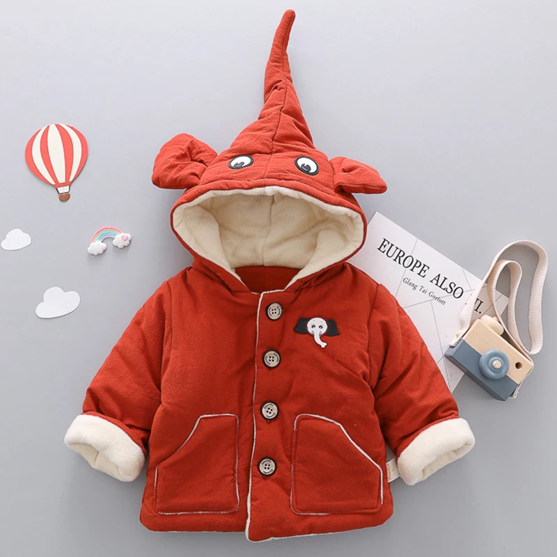 

2018 cute baby hooded coat kids thick elephant jackets boys girls outerwear baby autumn winter warm toddler clothes fall girls