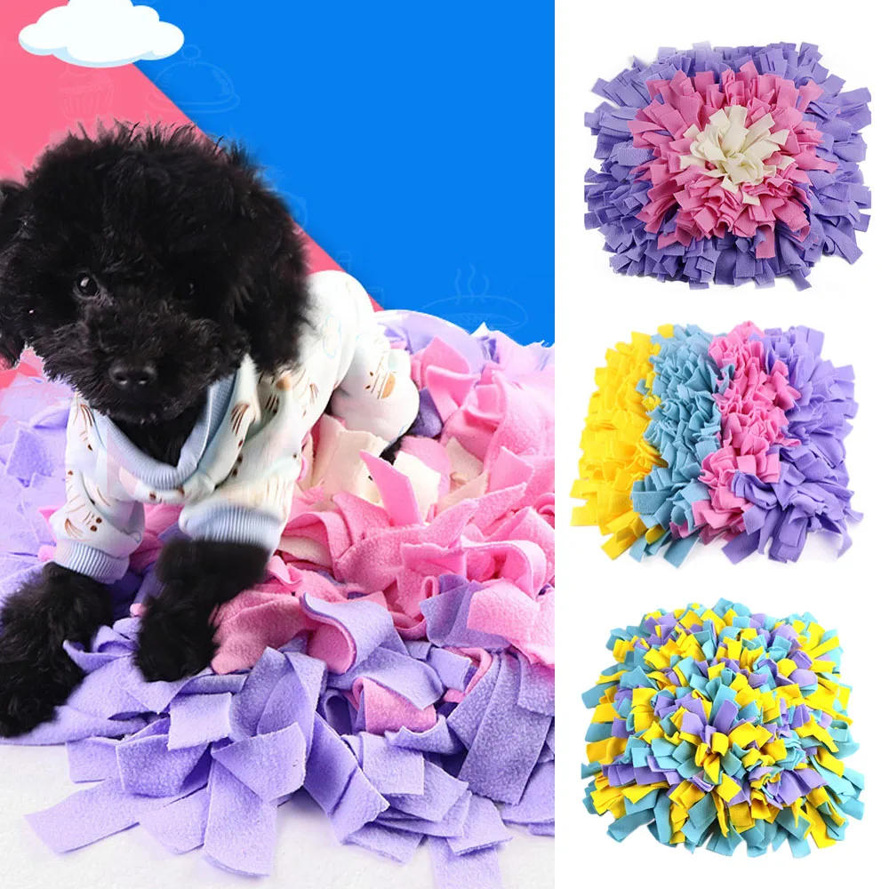 

Soft Pet Nose Work Smell Snuffle Mat Training Feeding Foraging Skill Blanket Dog Play Mats Toys 45 x 45cm