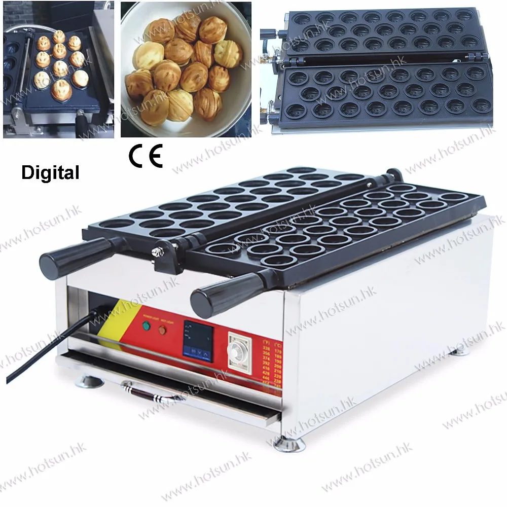 Commercial Non stick 110V 220V Electric Digital Thermotat Walnut Waffle