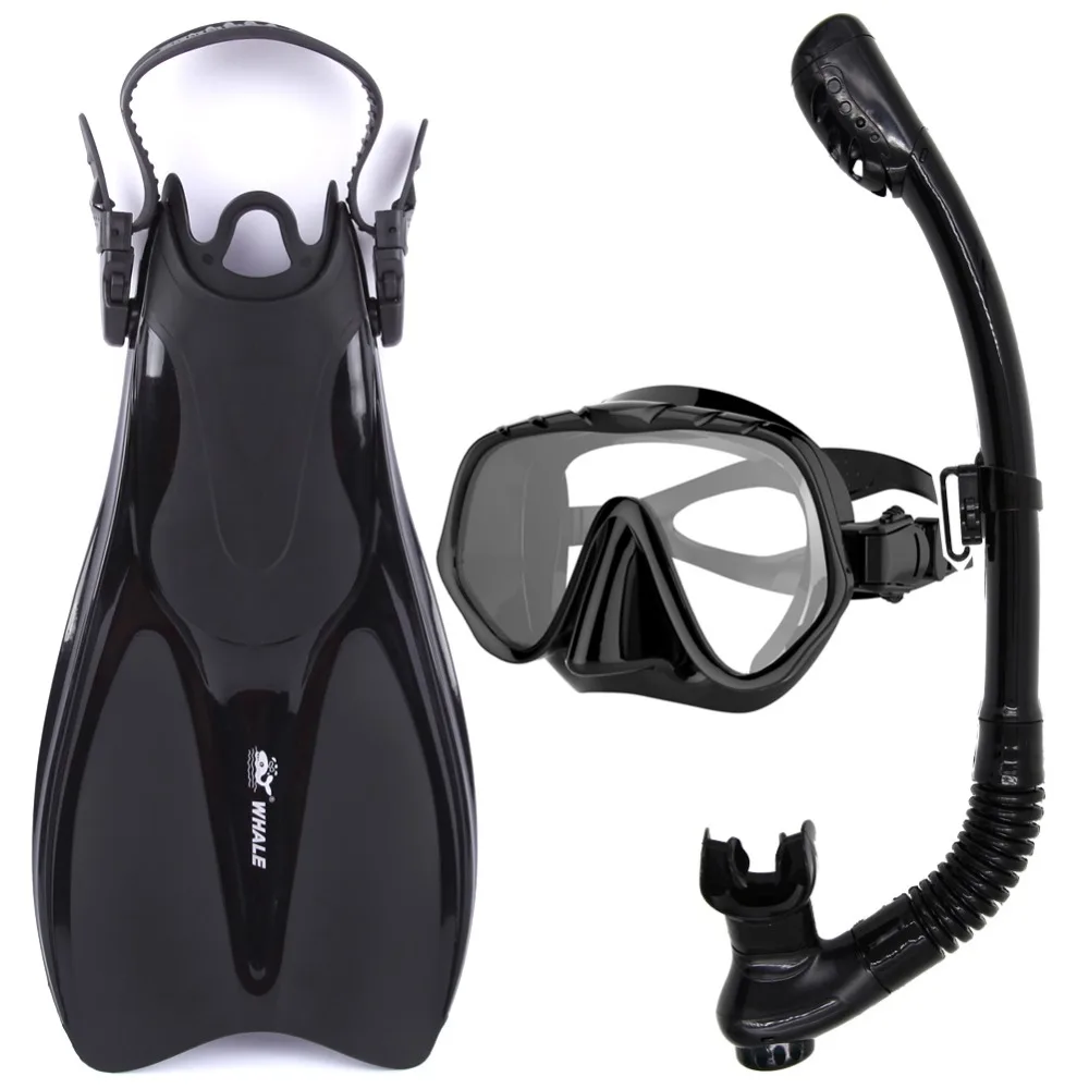 Whale Professional Diving Fins Set Diving Snorkel Mask Gears Adult
