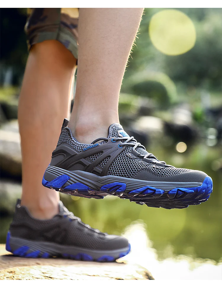 SusuGrace/Летняя обувь для пеших прогулок; Мужские дышащие кроссовки уличные противоскользящие горные кроссовки; спортивная обувь; Прочная обувь для альпинизма