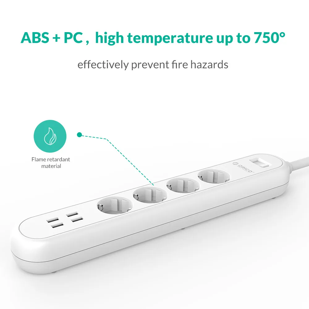 Смарт розетка ORICO с usb разъемом штепсельная вилка европейского стандарта защита