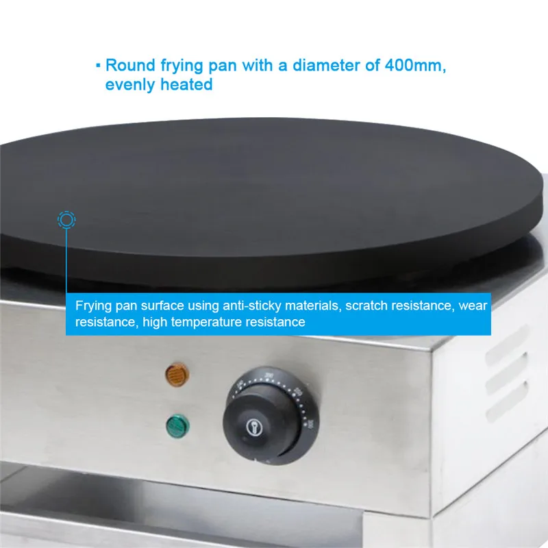Electric Crepe Maker Pizza Pancake Machine Non-stick 15.74'' Commercial Cake Making  Kitchen Cooking Tools Bread Maker EUUSUK (5)