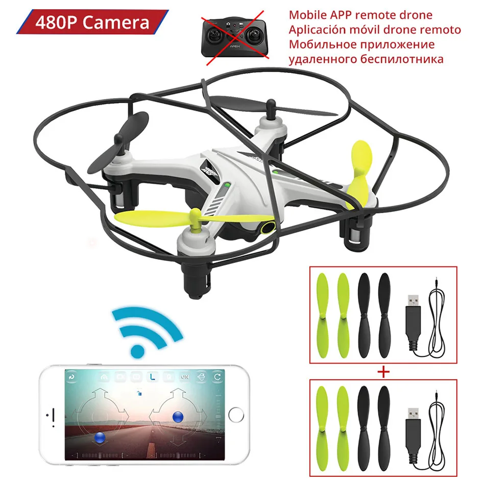 720P WIFI Mobile Phone Control Drone With Camera HD Mini Quadcopter Headless Altitude Mode brain game Exercise respon for Child 
