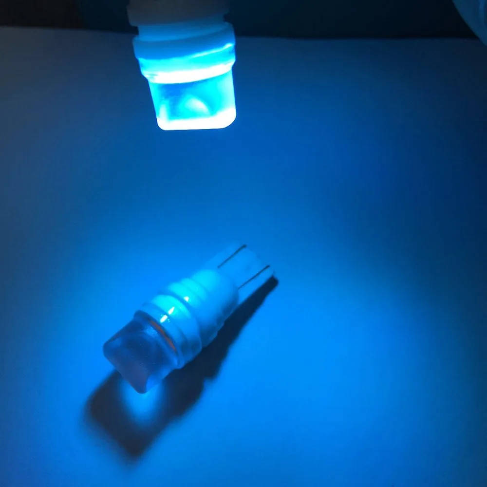 200pcs T10 W5W 12v blue Ceramic glove box Lamp Side Wedge Light 194 168