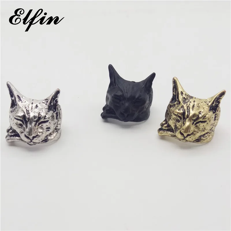 Elfin Женские винтажные регулируемые ленивые кольца в виде кошки Модные животные Ретро стиль Мужские Ювелирные Кольца Anillos Mujer Warcraft