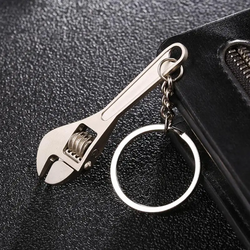 Mini Metal Adjustable Tool Wrench Key Chain Ring Spanner Keyring Hand Tools