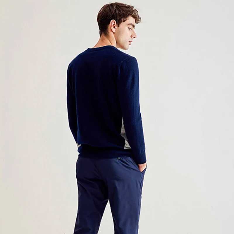 ZHILI Men's V-Neck Pullover Cashmere Sweater
