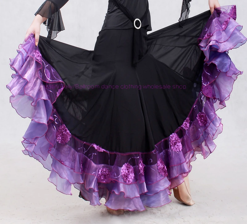 Buy NEW! chiffon ballroom dance skirt women satin
