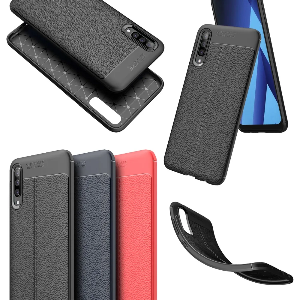 Для Samsung Galaxy A70 A50 A40 A30 A10 чехол из углеродного волокна Мягкий ТПУ силиконовый