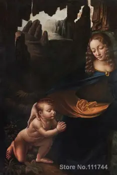 

Portrait painting Virgin of the Rocks (Louvre detail with child) Leonardo Da Vinci art reproduction High quality Hand painted