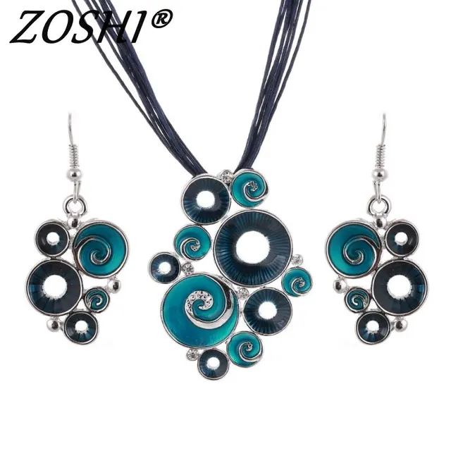 ZOSHI Fashon Colorful Enamel African Jewelry Sets For Women Gem Multilayers Leat ZOSHI Fashon Colorful Enamel African Jewelry Sets For Women Gem Multilayers Leat