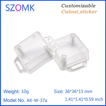 

10 pcs 36*36*15mm customizable translucent plastic pcb instrument enclosure small junction box plastic control housing case