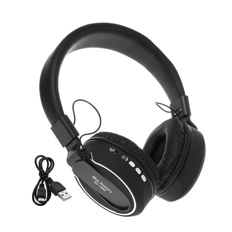 Black Беспроводная гарнитура Bluetooth наушники стерео звук наушники микрофон Вызов TF карта микро спортивные игровые аксессуары - Цвет: Black