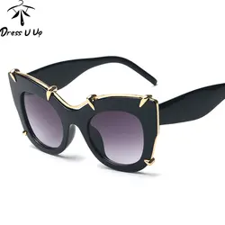 Dressuup мода коготь Гвозди Солнцезащитные очки для женщин Для женщин Брендовая Дизайнерская обувь кошачий глаз Винтаж Для мужчин Защита от