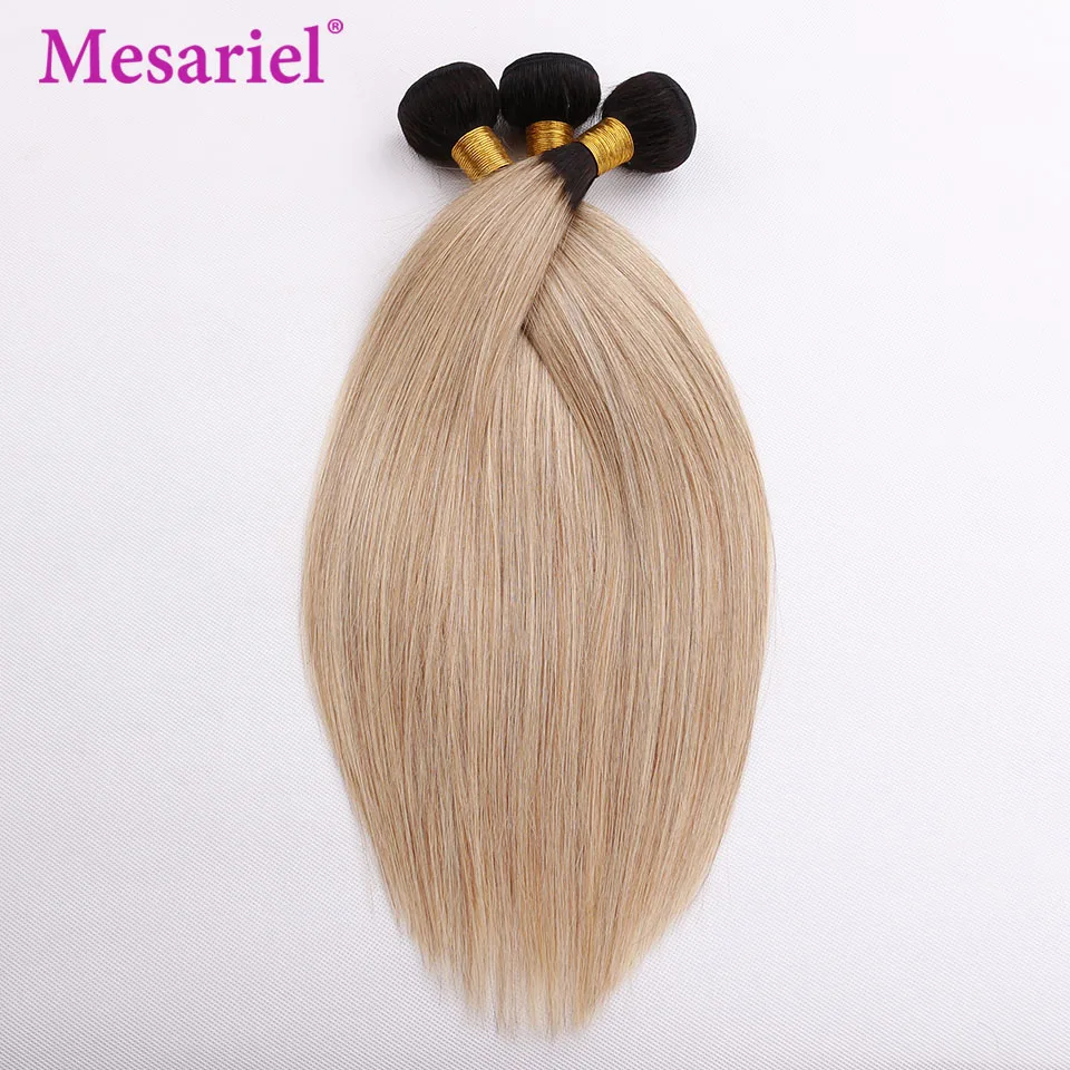 Mesariel Pre-Colored Ombre Brazilian Hair 2/3/4 Bundles With Lace Closure 1B/27 Straight Weave Human Hair Bundles Non Remy Hair Mesariel Pre-Colored Ombre Brazilian Hair 2/3/4 Bundles With Lace Closure 1B/27 Straight Weave Human Hair Bundles Non Remy Hair