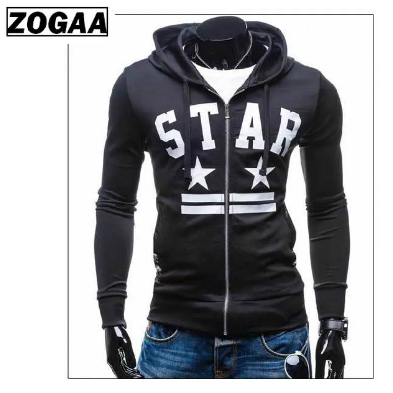2019 модная мужская толстовка с монограммой на молнии весну и осень ZOGAA | Мужская