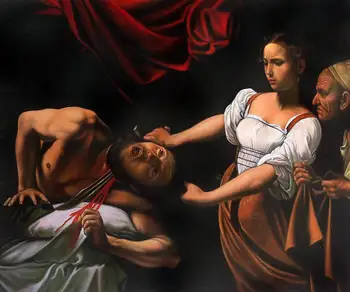 

Hand Painted Canvas Oil Paintings Figure Wall Decor Judith Beheading Holofernes Michelangelo da Caravaggio Painting No Framed